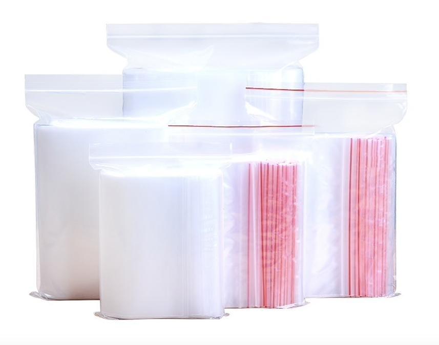 100-Pack Ziplock Blixtlåspåsar - Transparenta, Återförslutningsbara och Livsmedelsgodkänd