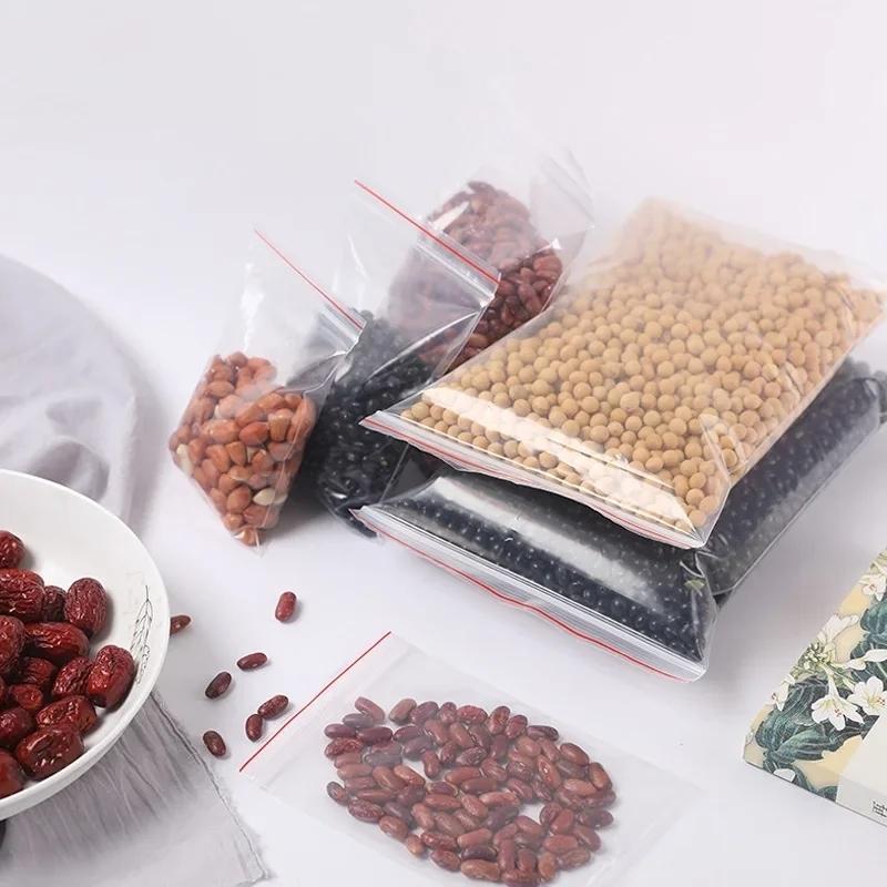 100-Pack Ziplock Blixtlåspåsar - Transparenta, Återförslutningsbara och Livsmedelsgodkänd