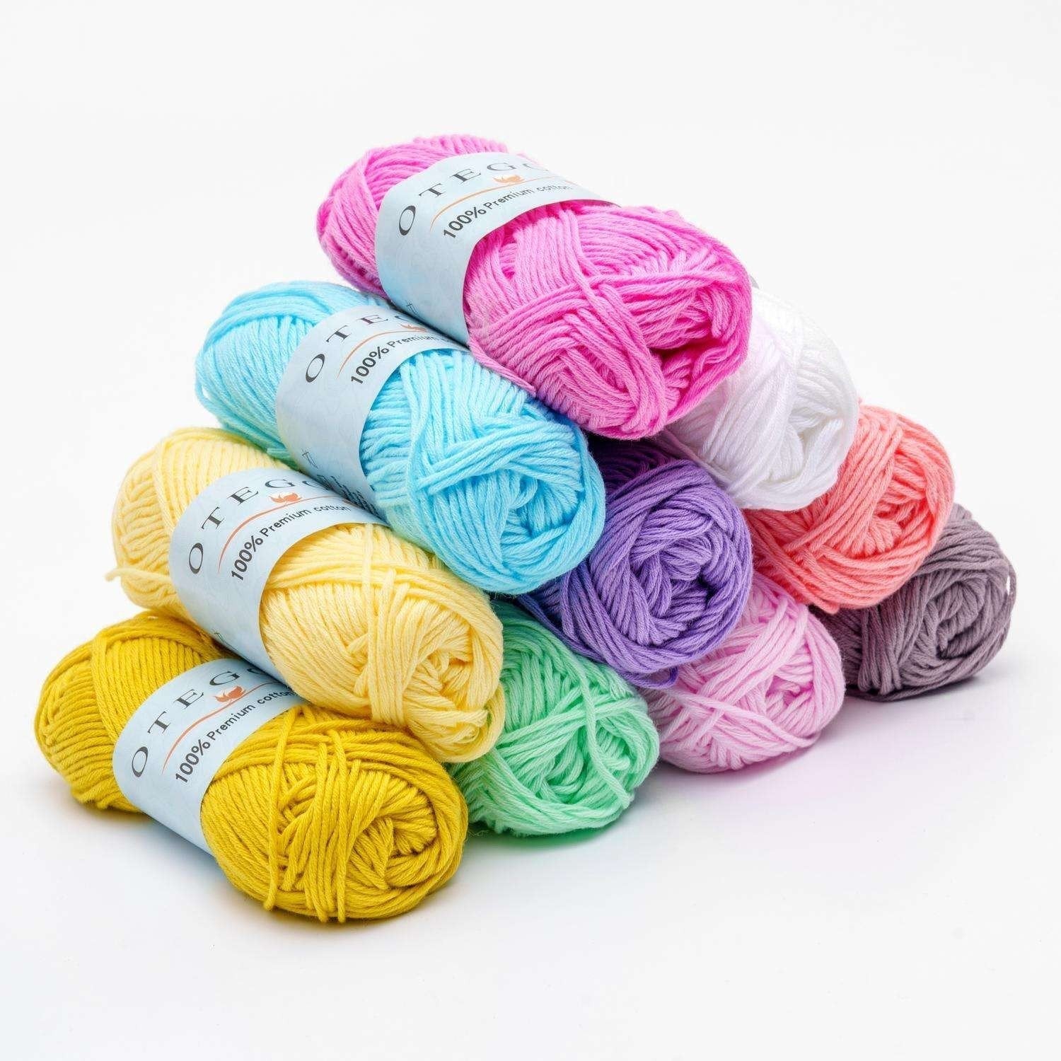 10-Pack Bomullsgarn - 15g per Nystan - Pastell