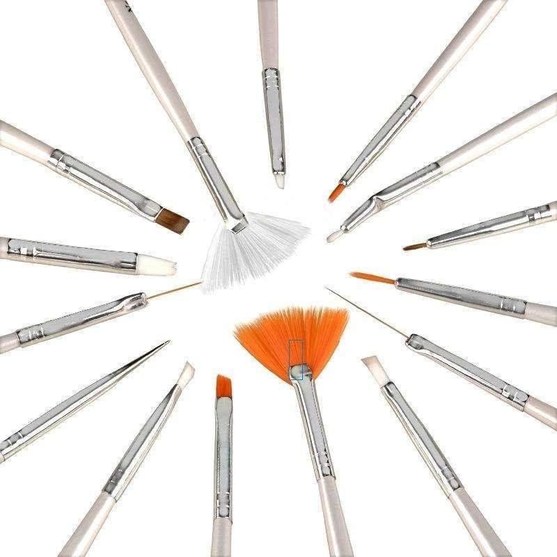 Set med 20 st Nagelverktyg - Penslar och Dotting Tools
