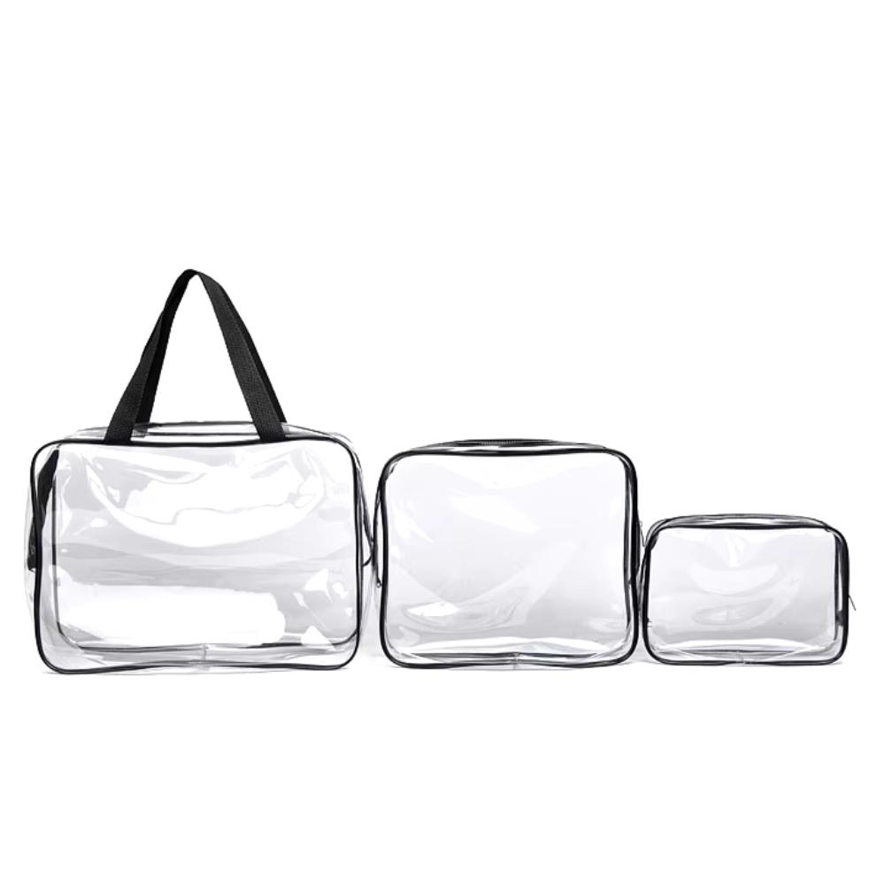 3 pcs Necessary transparent transparent make-up bag