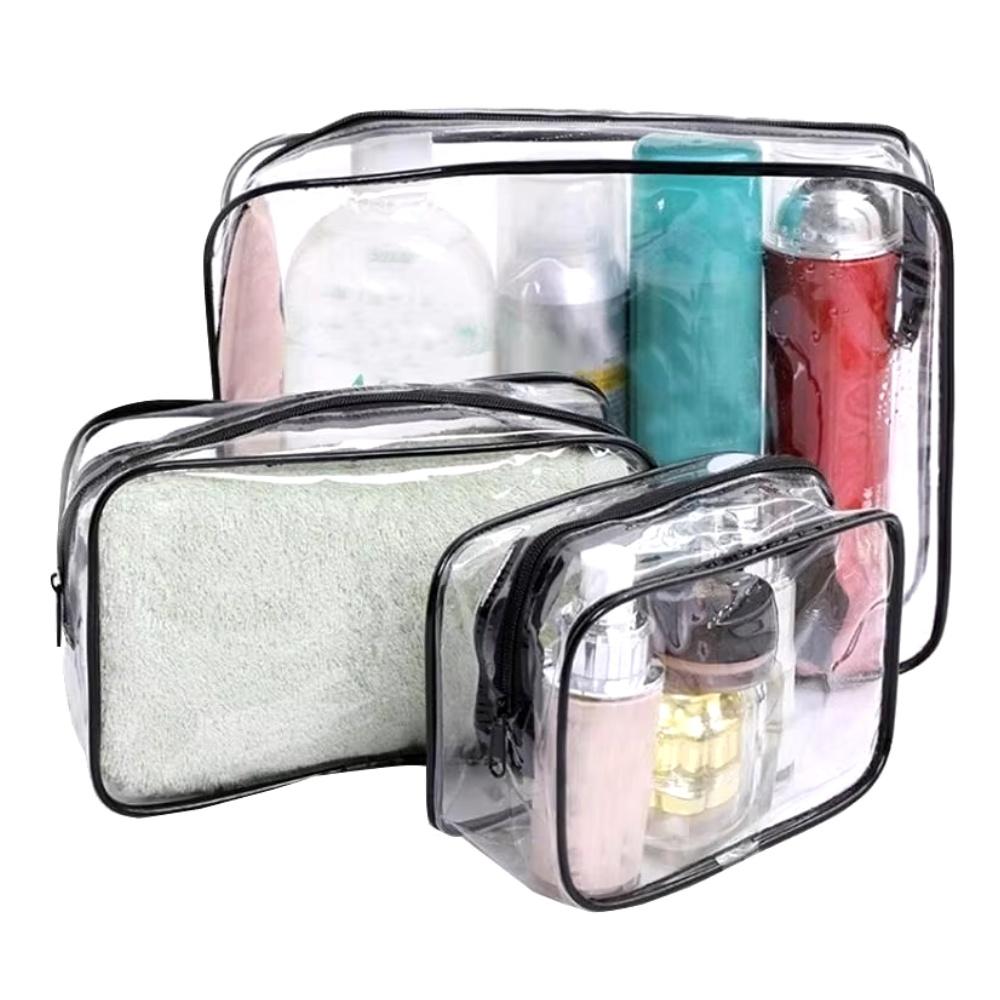 3 pcs Necessary transparent transparent make-up bag