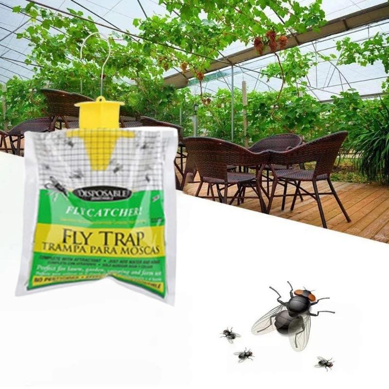 6-pack Hanging Fly Traps Disposable Fly Traps - Effective fly catcher