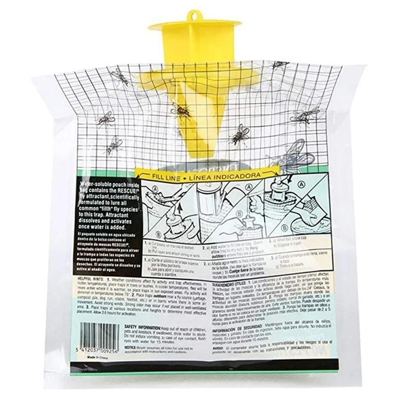 6-pack Hanging Fly Traps Disposable Fly Traps - Effective fly catcher