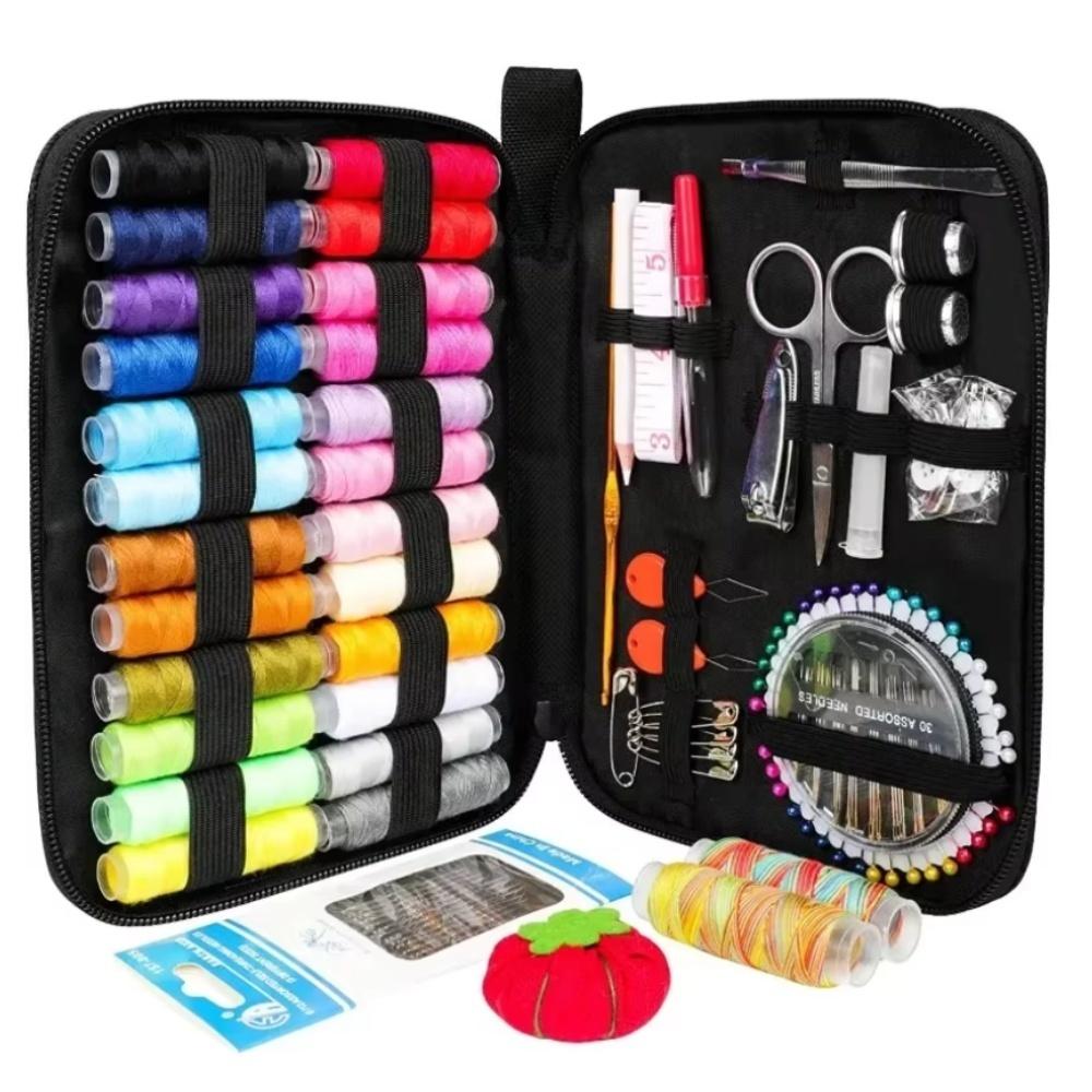 98 delar kit med sytillbehör - 24 olika trådfärger
