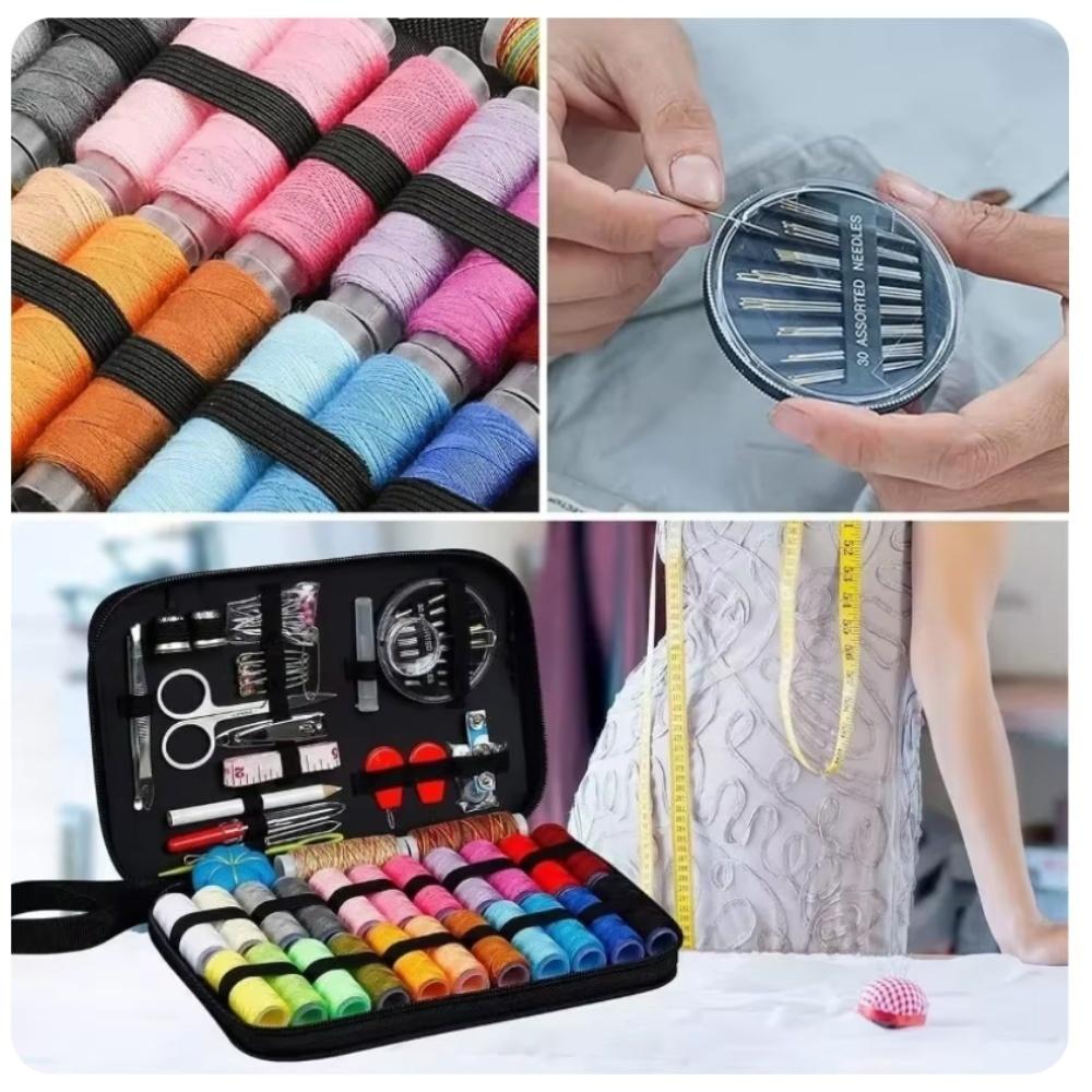 98 delar kit med sytillbehör - 24 olika trådfärger