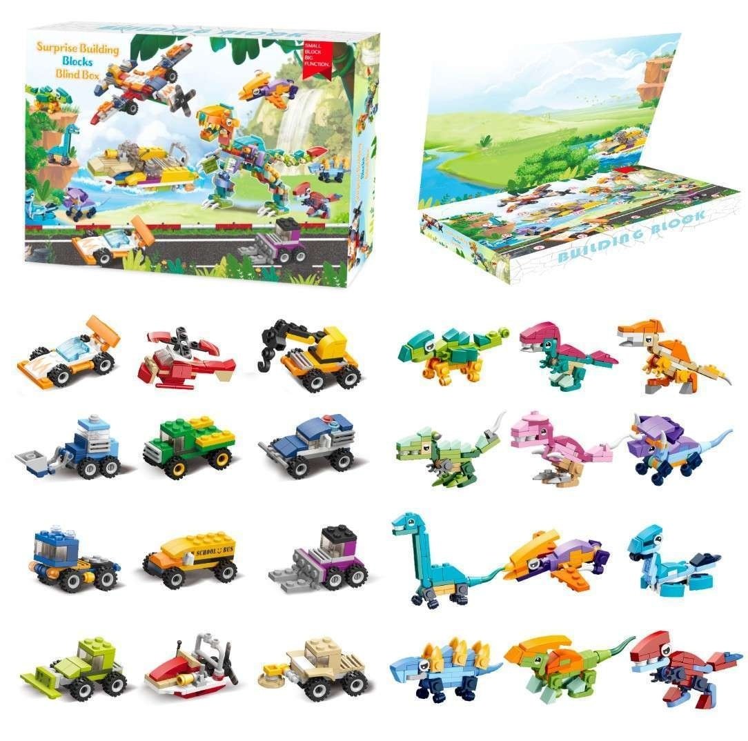 Adventskalender Leksaksbilar och Dinosaurier – Byggklossar