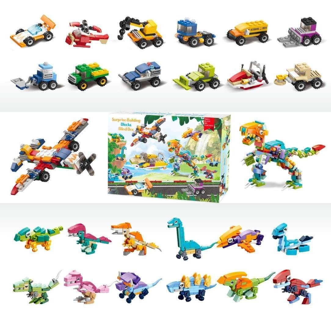 Adventskalender med Byggbara Leksaker – Bilar, Dinosaurier & Arbetsfordon