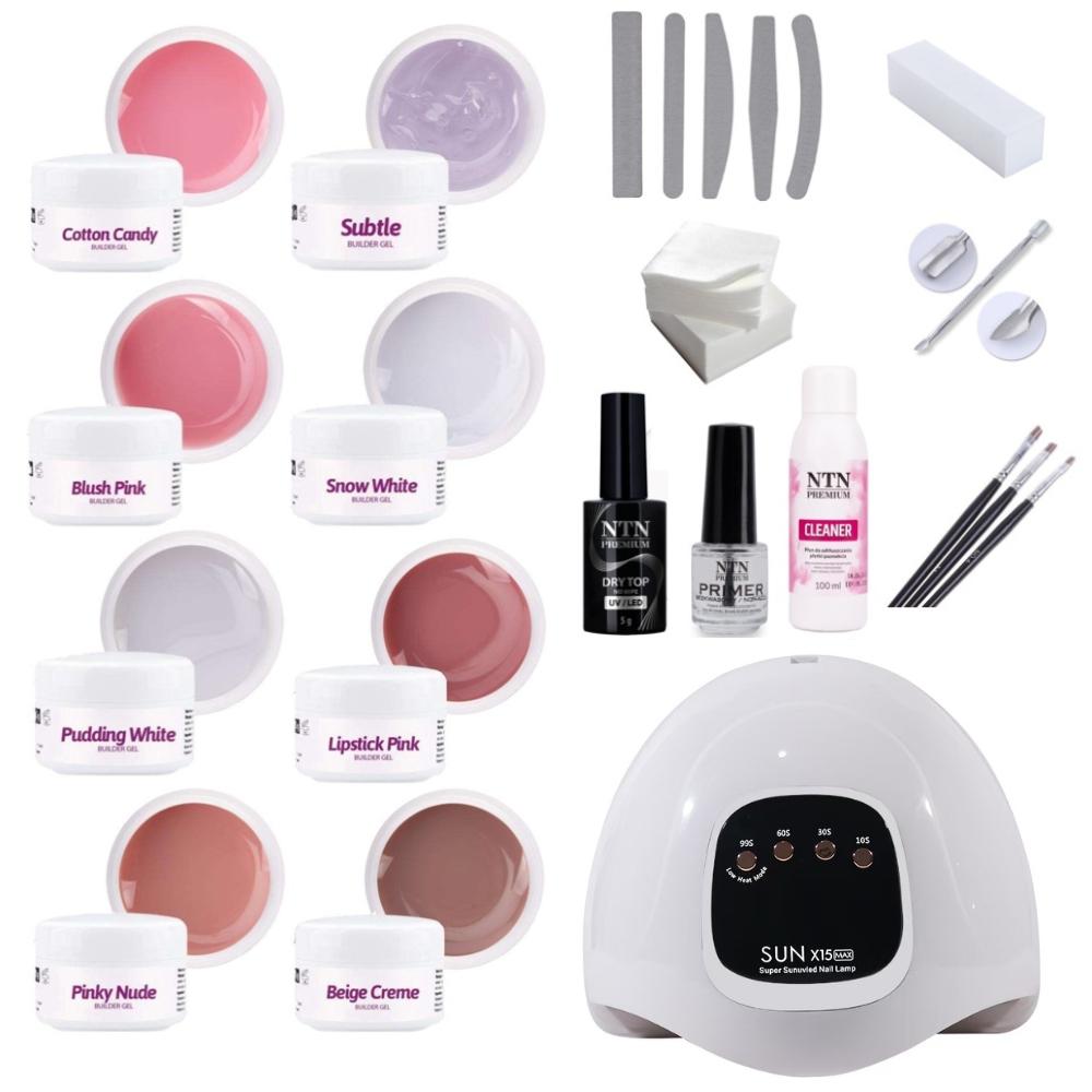 Komplett Startkit för Gelénaglar inkl Uv-lampa och 8 Färger