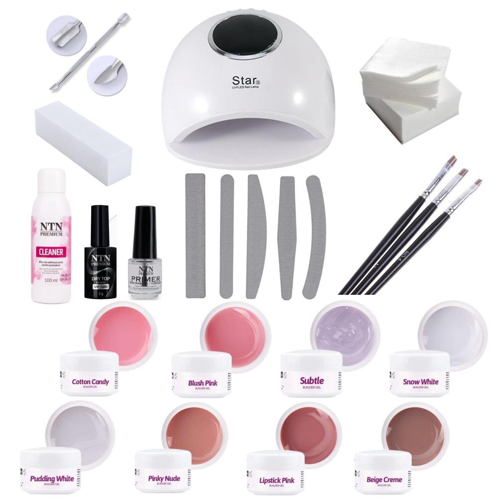 Komplett Startkit för Gelénaglar med 48W Uv-lampa och 8 Färger