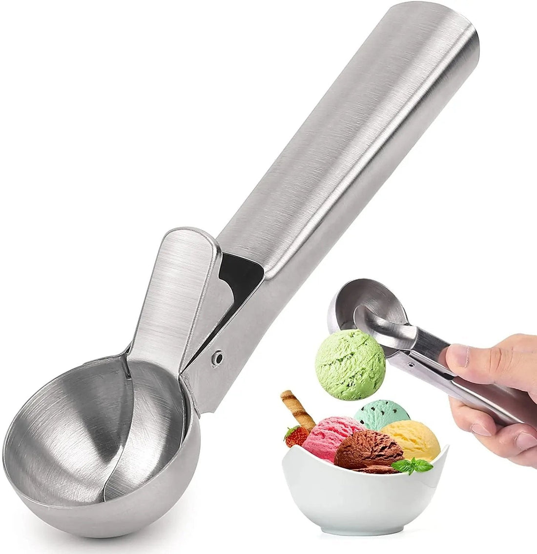 Large Ice Scoop with Ejector - Perfect Ice Balls with 1 Click