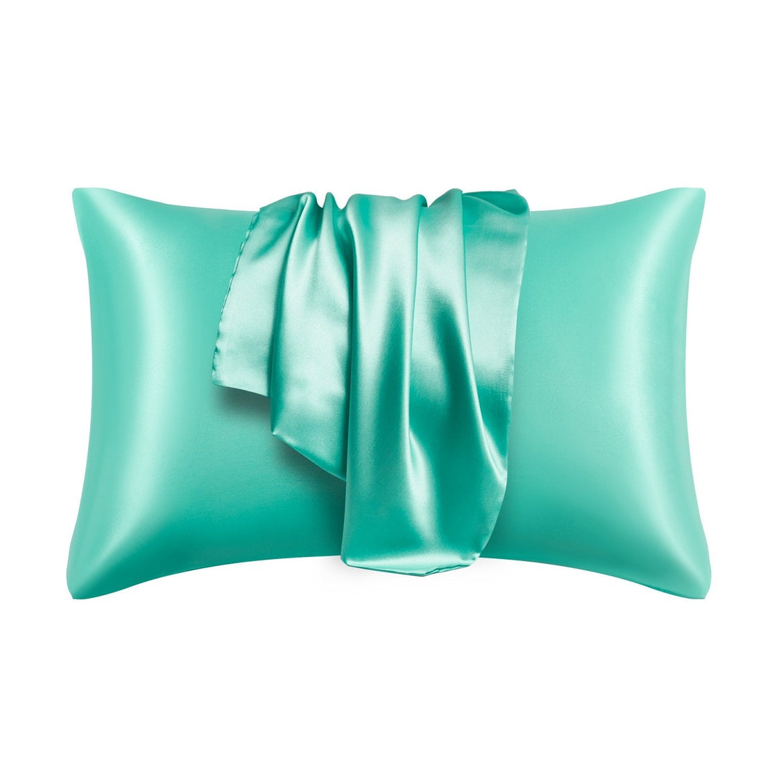 Lyxigt Satinörngott - Set med 2 Kuddfodral, 50 x 66 cm - Turkos