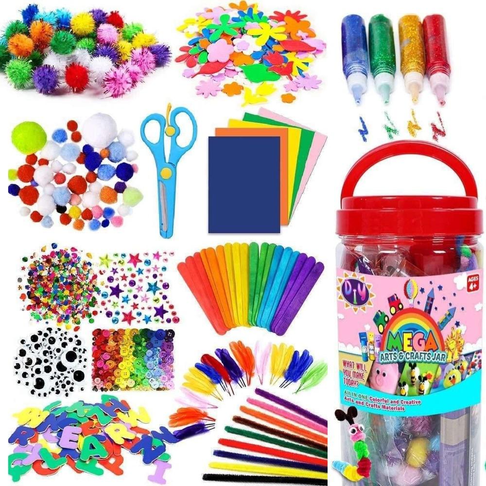 Stort Pysselkit för Barn - Skapa med Piprensare, Ögon och Färgade Bollar