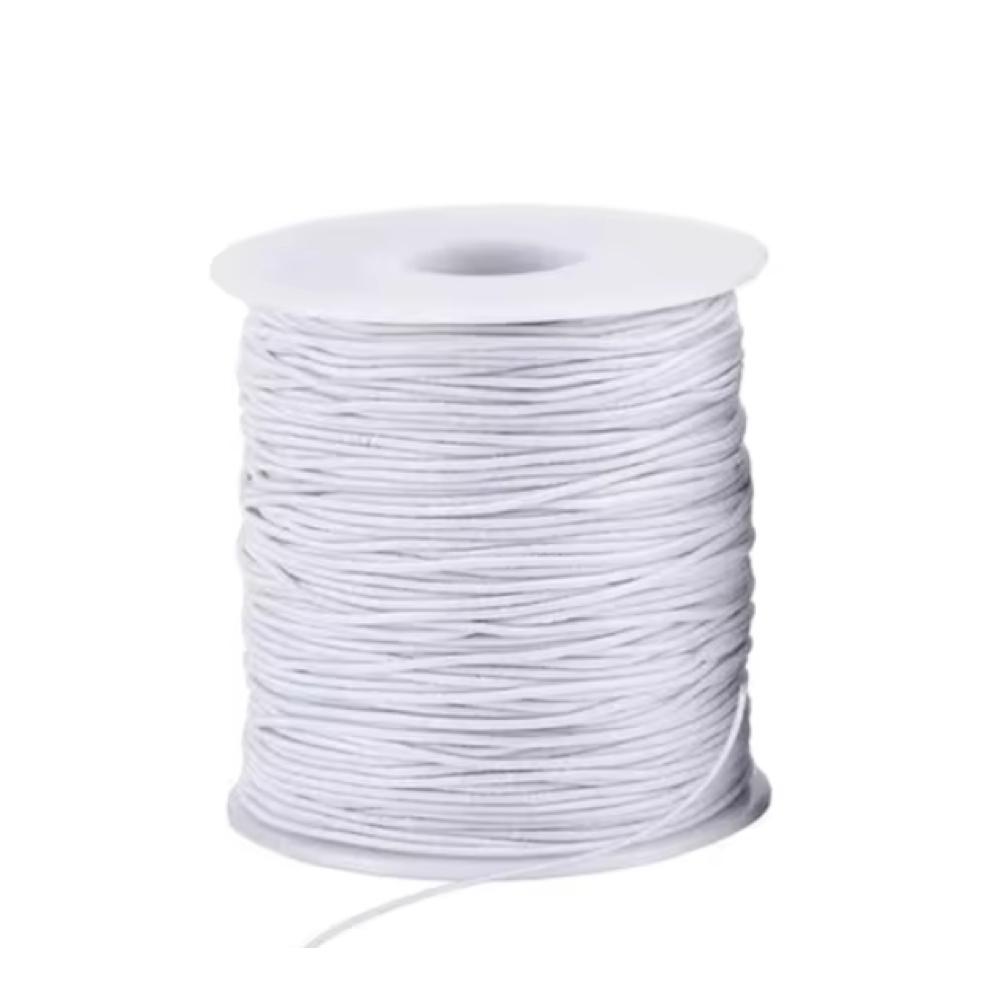 Vit Nylonklädd Elastisk Tråd – 50 meter, 0,6 mm för Smycken och Hantverk