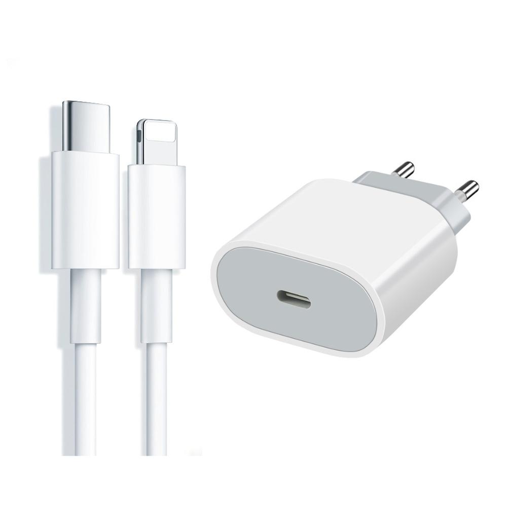 iPhone Laddare Snabbladdare - Adapter + Kabel 20W USB-C 2m