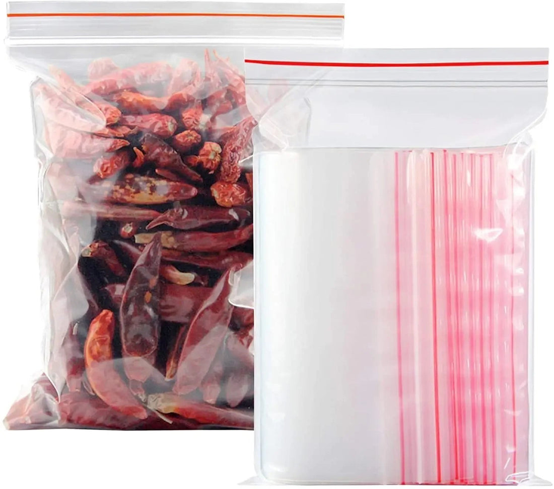 100-Pack Ziplock Blixtlåspåsar - Transparenta, Återförslutningsbara och Livsmedelsgodkänd