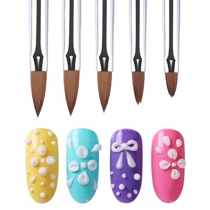 Nail Art Set - 5 Decoration Brushes &amp; Dotting Tool