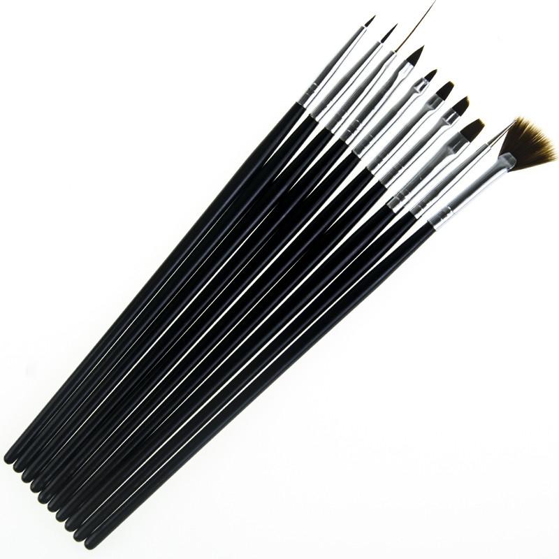 Set med 15 st Nagelverktyg - Penslar och Dotting Tools