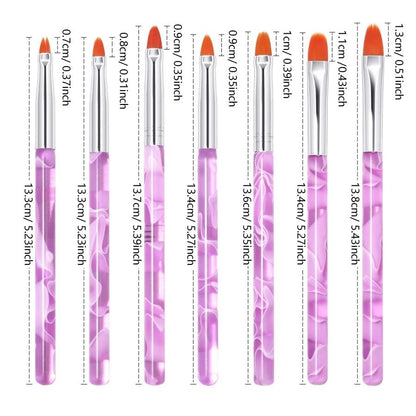 Nagelverktyg - 7 Penslar &amp; 5 Dotting Tools för Perfekt Nagelkonst