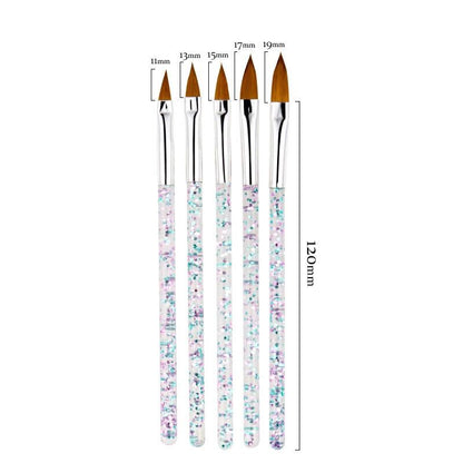 Exclusive Set for Nail Art - 5 pcs UV Brushes &amp; Dotting Tool