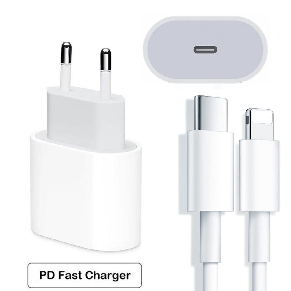 20W iPhone Snabbladdare - Adapter Kabel 2m