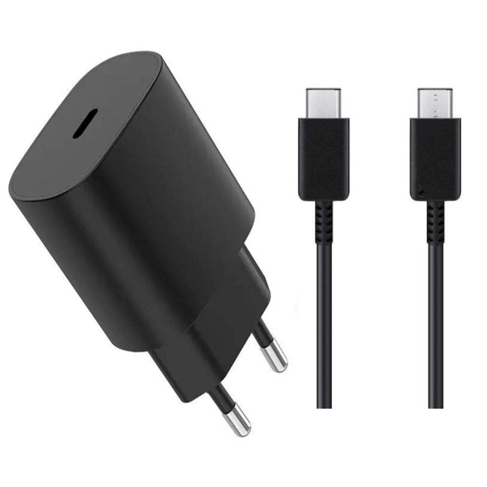 25W Samsung Snabbladdare Adapter &amp; Kabel USB-C 2m