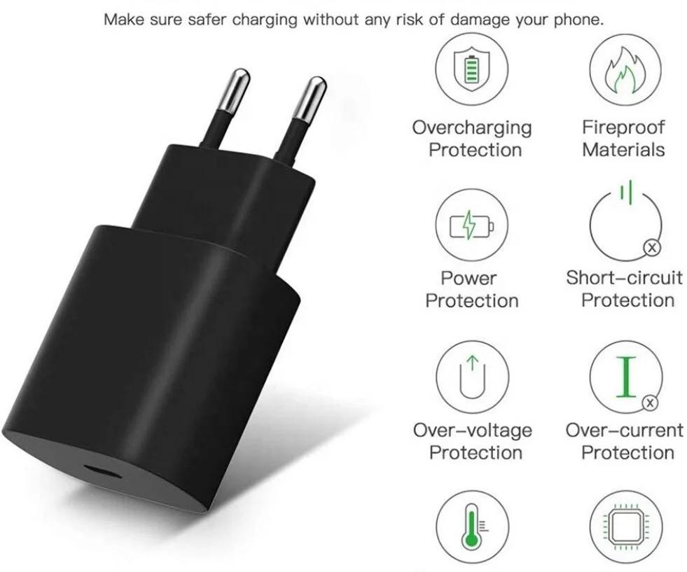 2st 25W Samsung Snabbladdare Adapter &amp; Kabel USB-C 2m