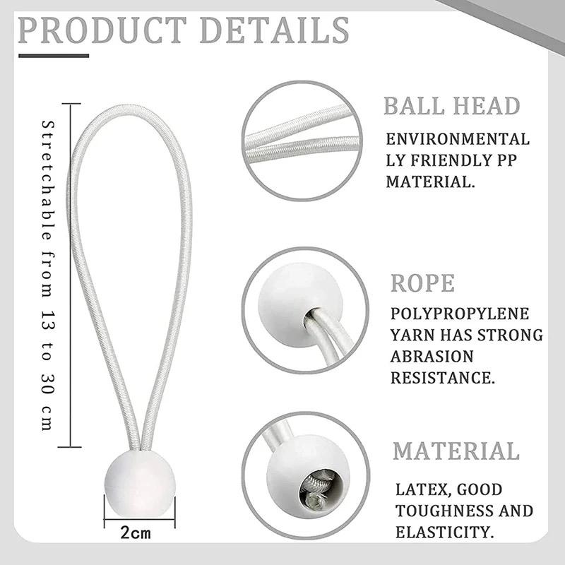 50-Pack Long Bungee Cords with Buckle for Tents, Banners, Tarps