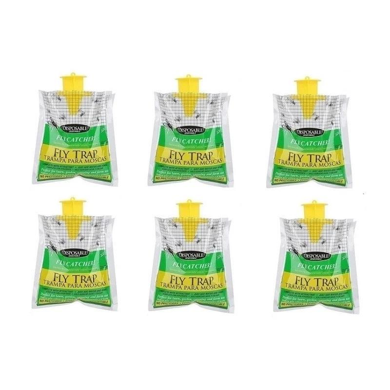 6-pack Hanging Fly Traps Disposable Fly Traps - Effective fly catcher