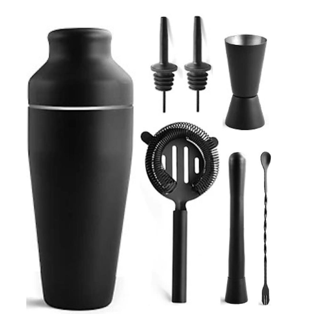 Cocktail Shaker Set - Mattsvart Rostfritt Stål