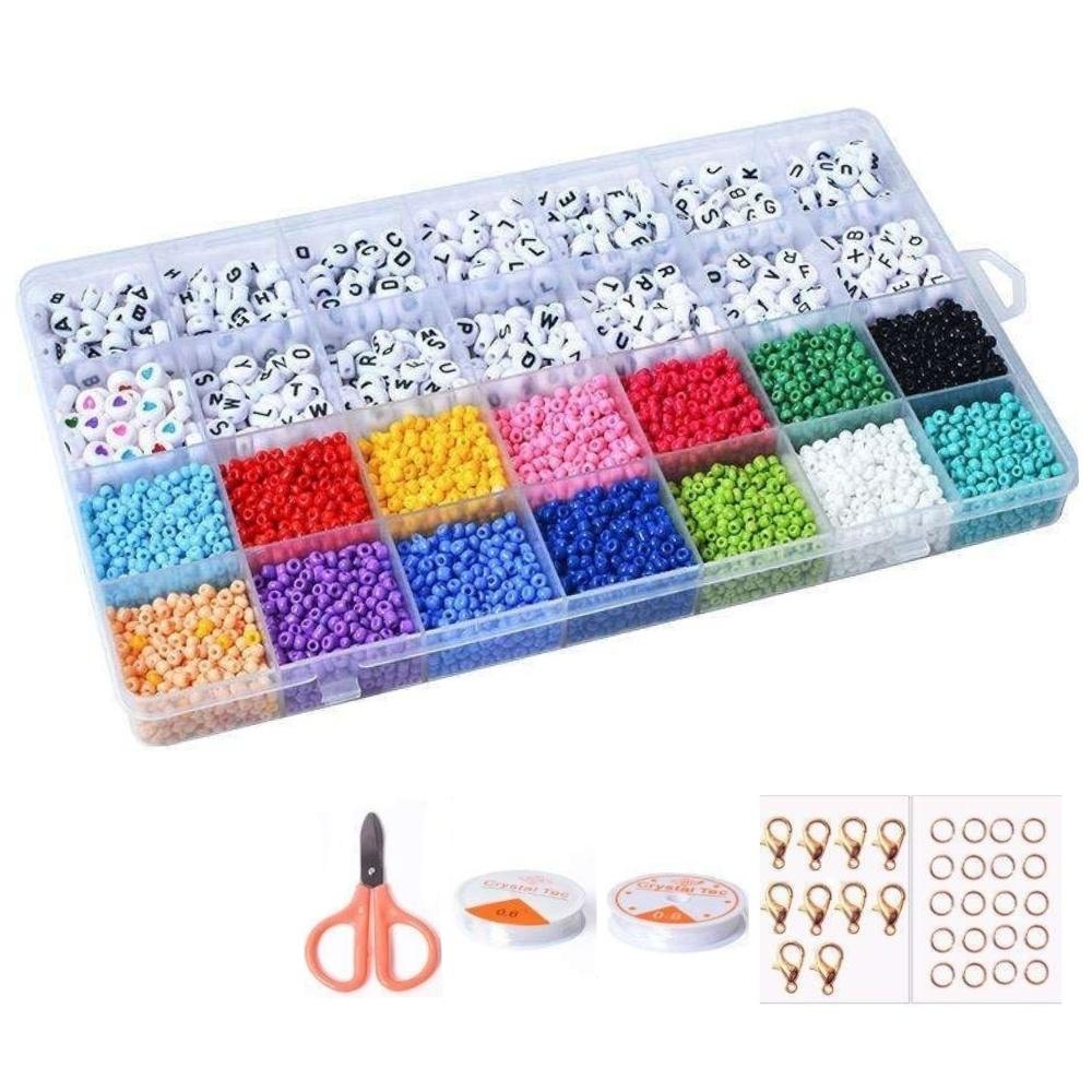 DIY Pärllåda Seed Beads &amp; Bokstavspärlor – 3900 Pärlor för Smyckestillverkning