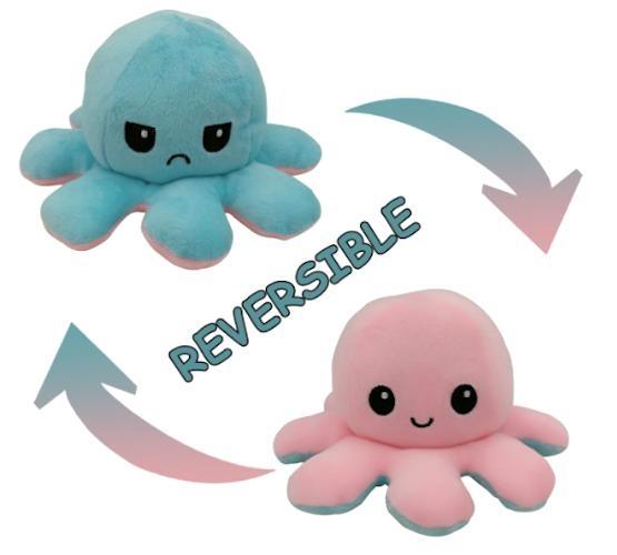 Dubbelsidig vändbar bläckfisk plyschleksaker, Reversible Octopus