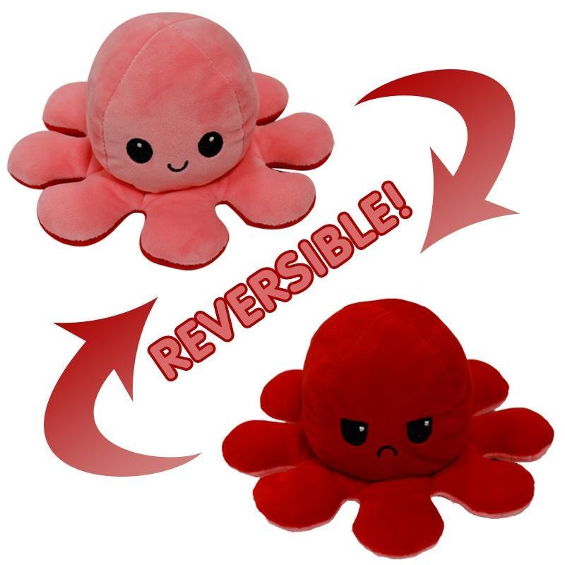 Dubbelsidig vändbar bläckfisk plyschleksaker, Reversible Octopus