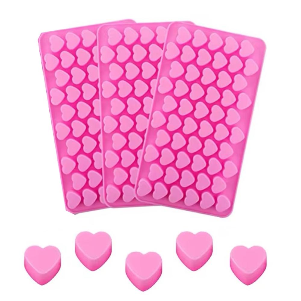 Hjärtformad Silikonform för Is, Choklad &amp; Gelé - 3-pack