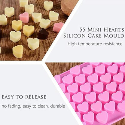 Hjärtformad Silikonform för Is, Choklad &amp; Gelé - 3-pack