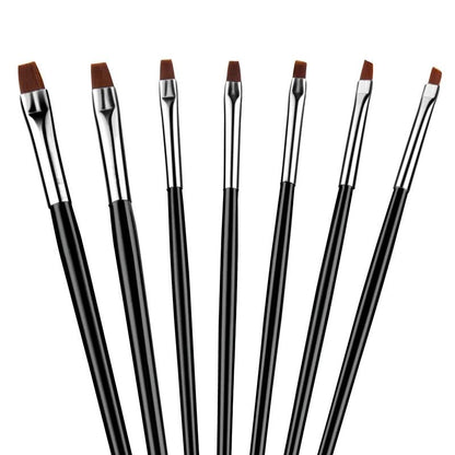 Komplett Nagelkonstset med Svarta Penslar &amp; Dotting Tools