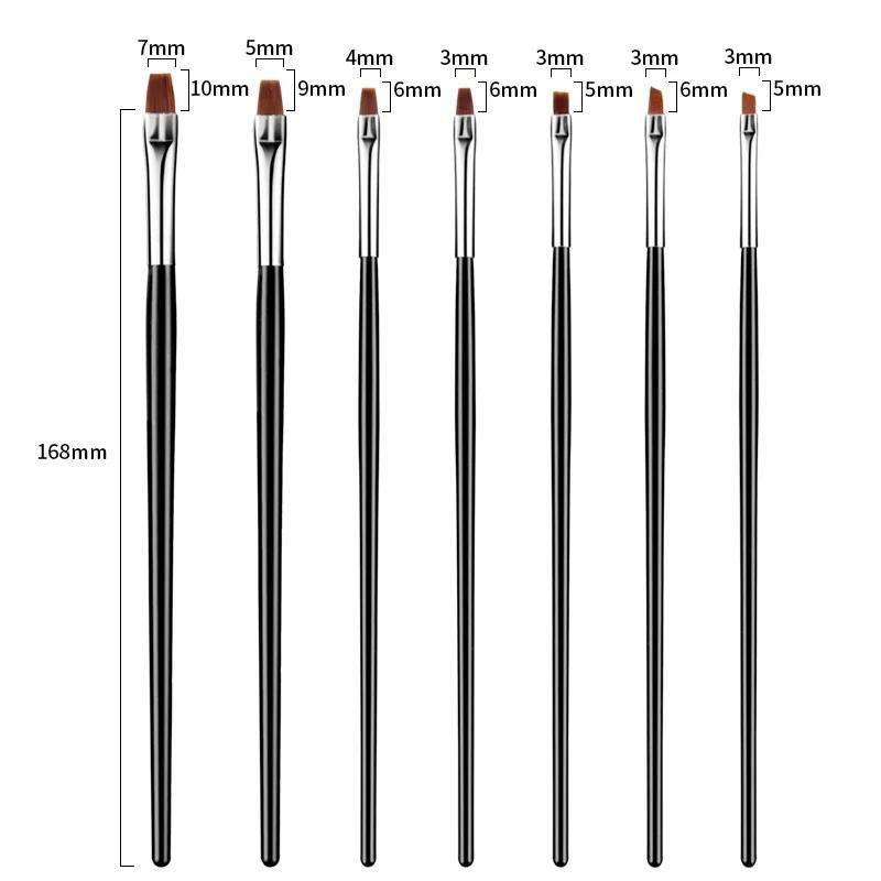 Komplett Nagelkonstset med Svarta Penslar &amp; Dotting Tools