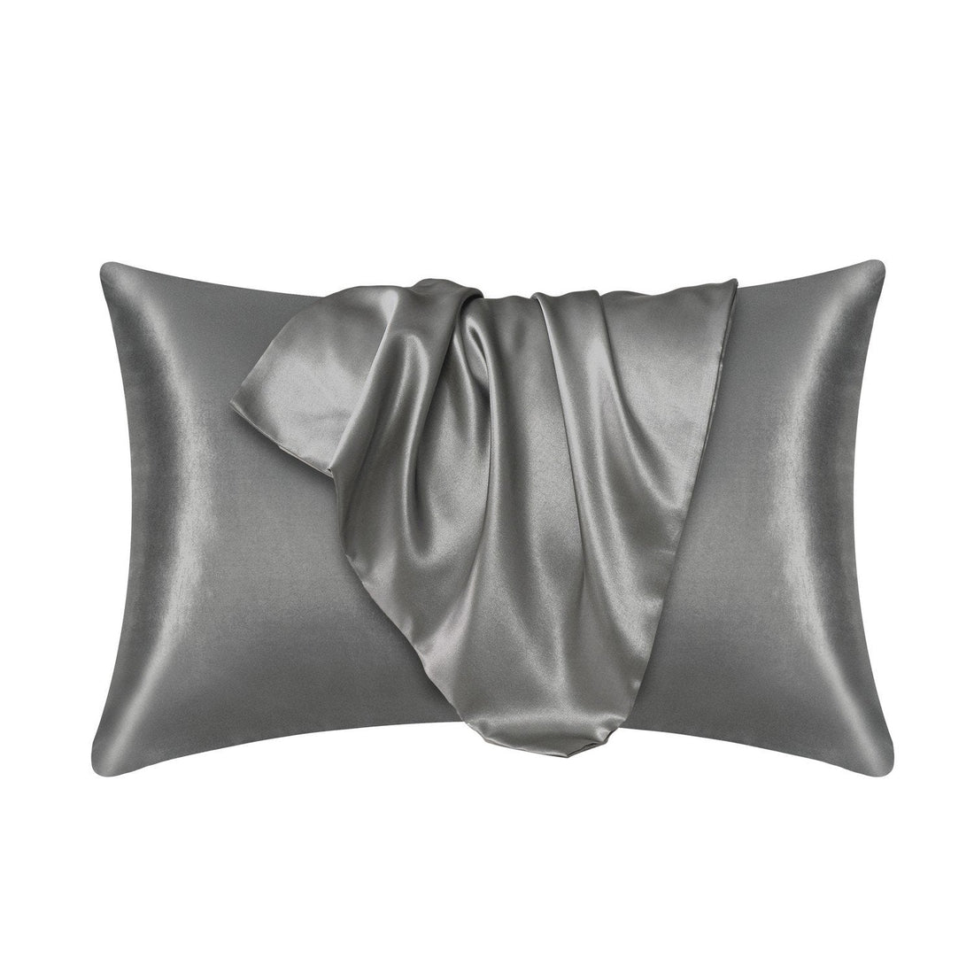 Lyxigt Satinörngott - Set med 2 Kuddfodral, 50 x 66 cm - Mörkgrå