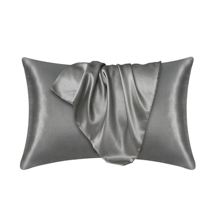 Lyxigt Satinörngott - Set med 2 Kuddfodral, 50 x 66 cm - Mörkgrå