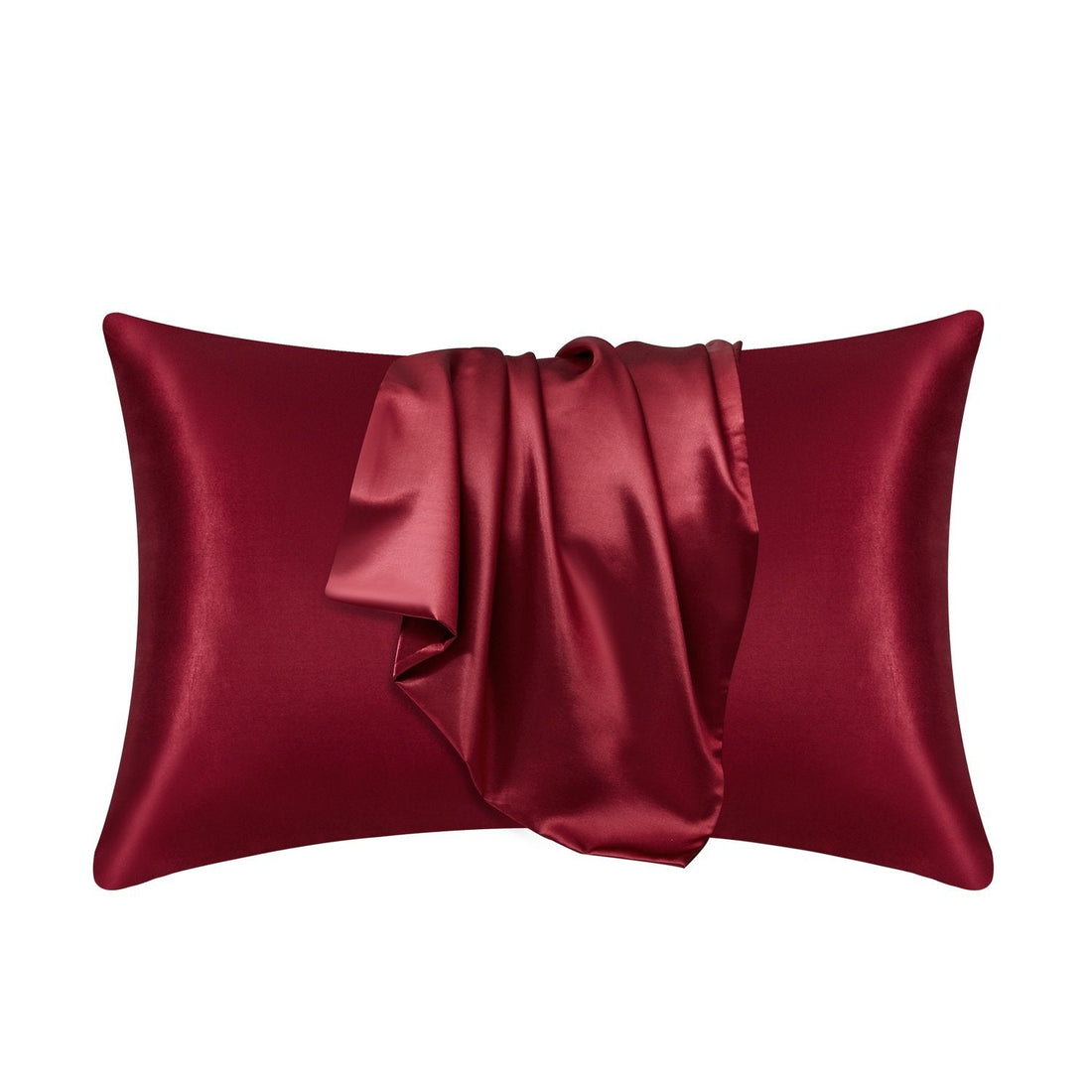 Lyxigt Satinörngott - Set med 2 Kuddfodral, 50 x 66 cm - Vinröd