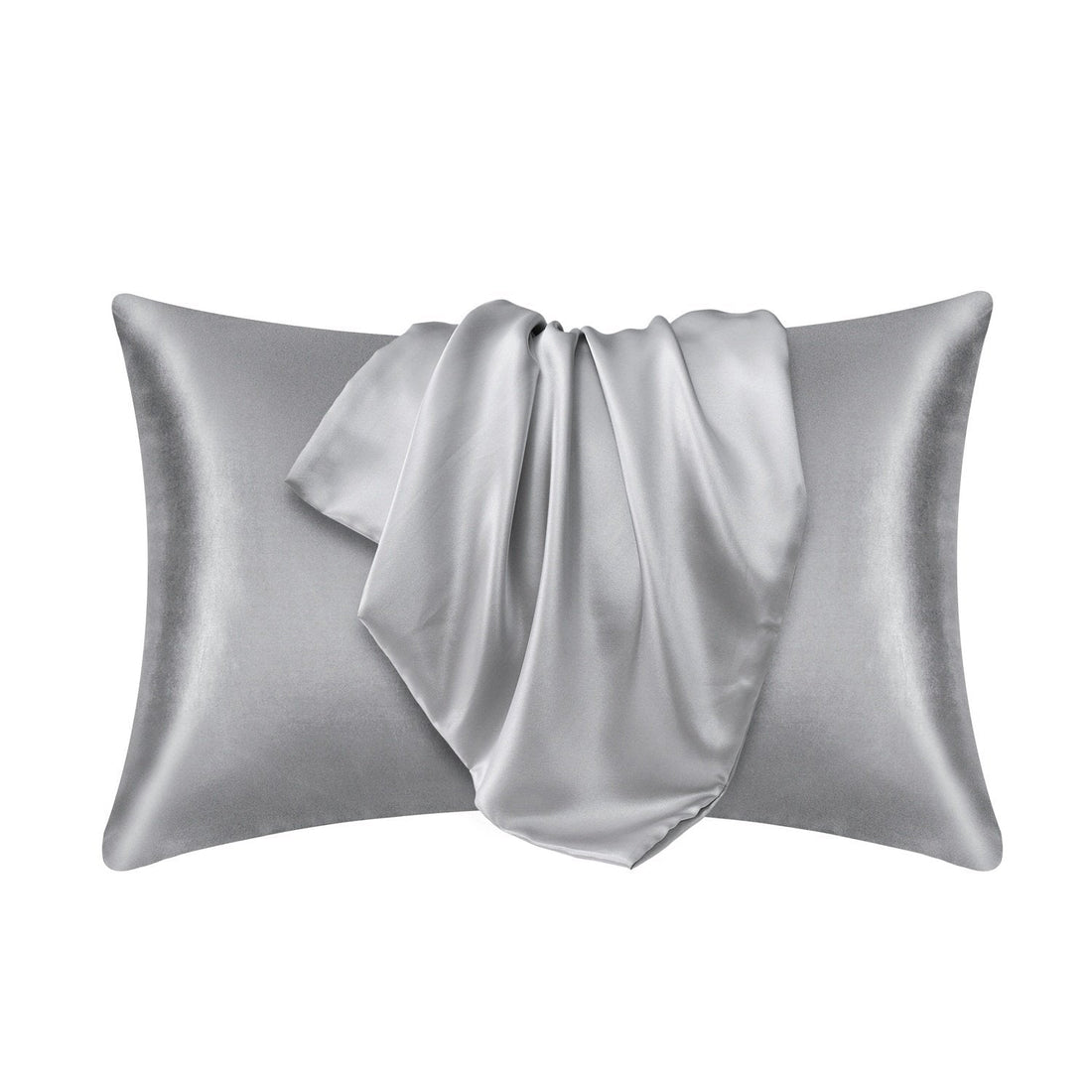 Lyxigt Satinörngott - Set med 2 Kuddfodral, 50 x 66 cm - Ljusgrå