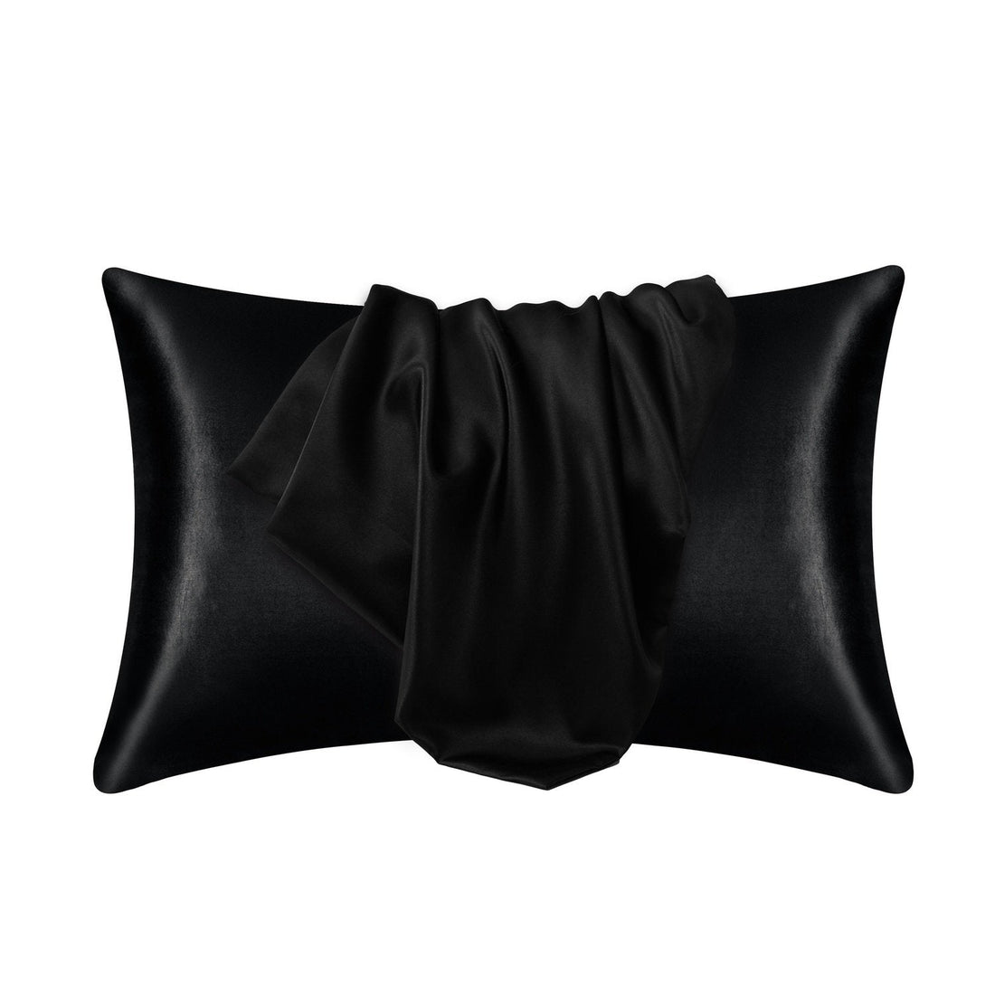 Lyxigt Satinörngott - Set med 2 Kuddfodral, 50 x 66 cm - Svart