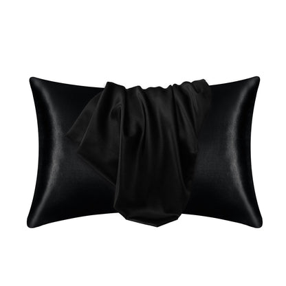 Lyxigt Satinörngott - Set med 2 Kuddfodral, 50 x 66 cm - Svart