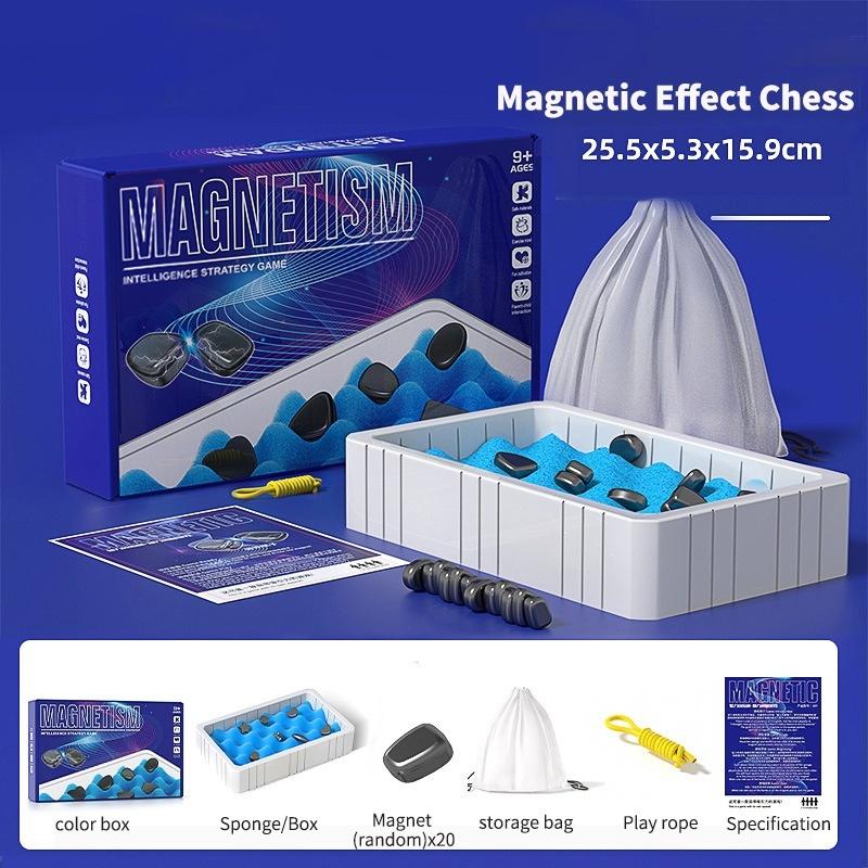 Magnetiskt Schackspel - Magnetiskt Brädspel - Roligt Magnetiskt Brädspel - Pusselstrategispel - Julgåva till Barn