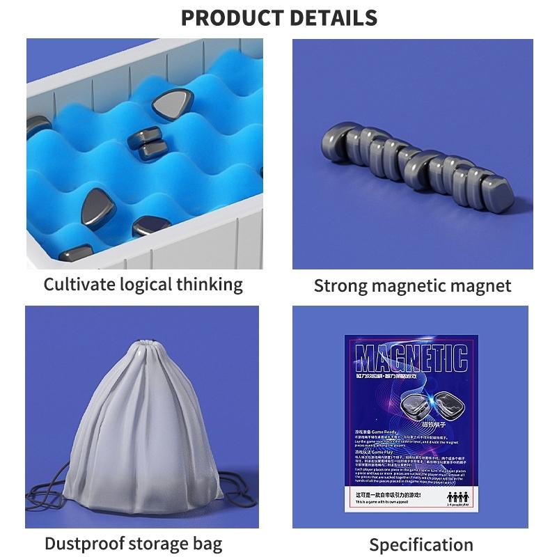 Magnetiskt Schackspel - Magnetiskt Brädspel - Roligt Magnetiskt Brädspel - Pusselstrategispel - Julgåva till Barn