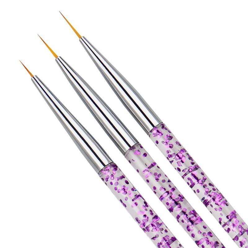 Nagelpenslar - 3 Nail Art Penslar &amp; 5 Dotting Tools