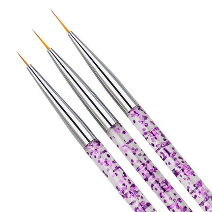 Nagelpenslar - 3 Nail Art Penslar &amp; 5 Dotting Tools