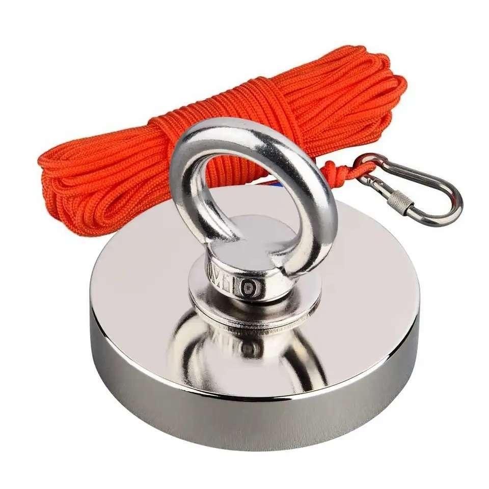 Neodymium magnet, Fishing magnet 150kg, 10 Meter Rope &amp;amp; Protective gloves