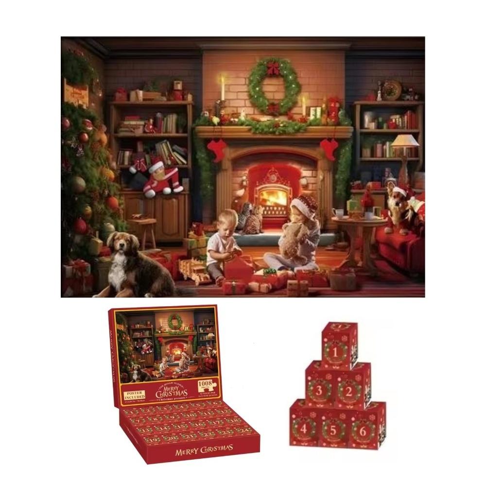 Pussel Adventskalender 2024 – Julkalender med 1008 Bitar “Hund”