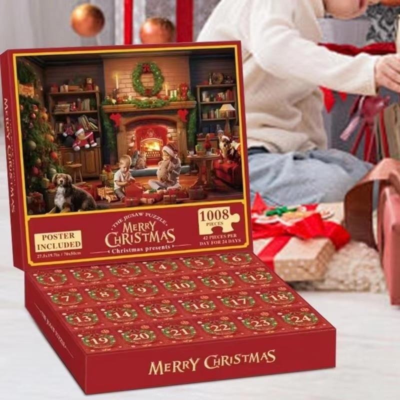 Pussel Adventskalender 2024 – Julkalender med 1008 Bitar “Hund”